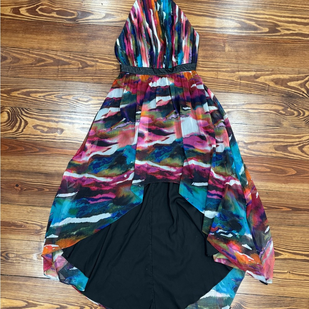 Bebe Multicolor High Low Dress